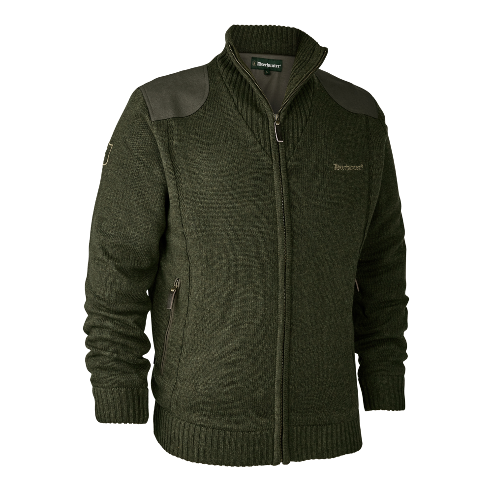 Carlisle Strick-Cardigan mit Stormliner - Green Melange - Deerhunter