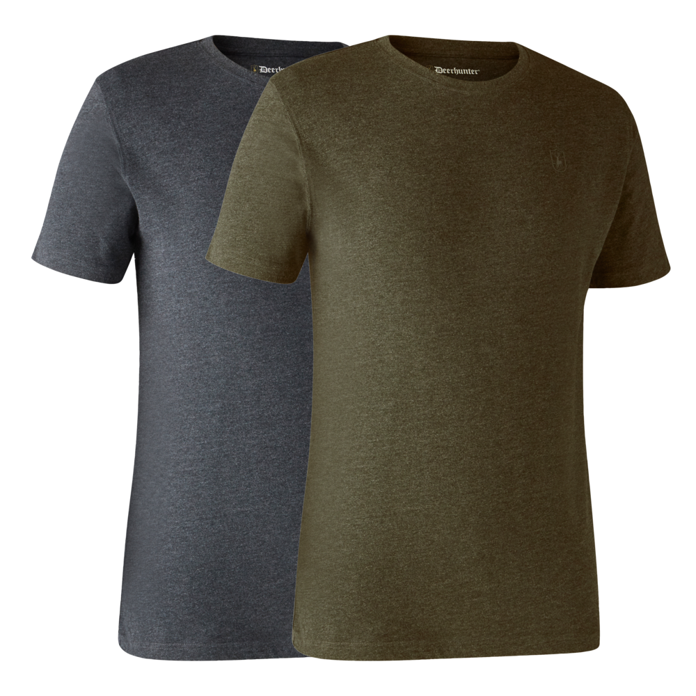 Basic 2er-Pack T-Shirt Adventure Green Melange - Deerhunter