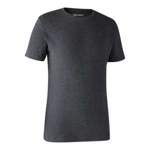 Basic 2er-Pack T-Shirt in Brown Leaf Melange - Deerhunter