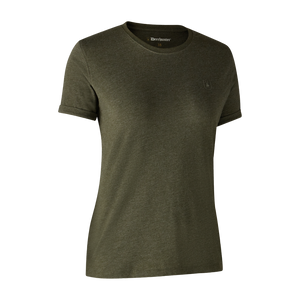 Damen Basis 2er-Pack T-Shirt Adventure - Green Melange - Deerhunter
