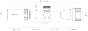 Vantage 2-7x32 AO Mil Dot - Hawke