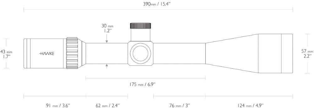 Vantage 30 WA SF IR Zielfernrohr 6-24x50 Half Mil Dot - Hawke