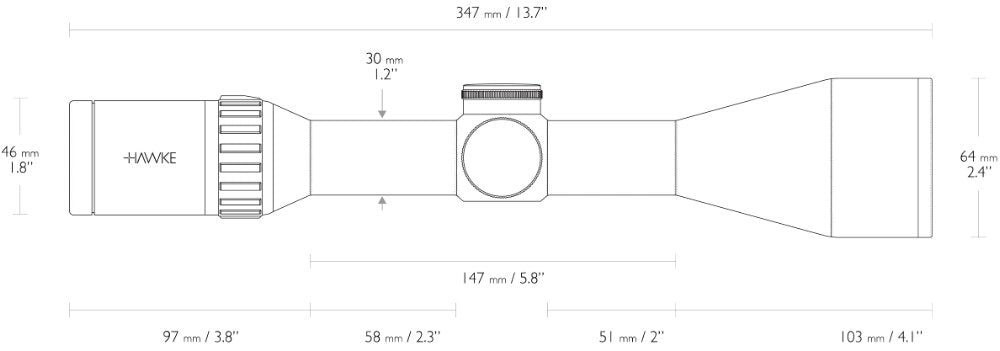 Endurance 30 WA Zielfernrohr 3-12x56 LR Dot - Hawke