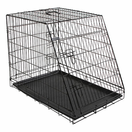 Hundebox aus Stahl, zusammenklappbar, abgeschrägt – 63x48x57cm – Kerbl
