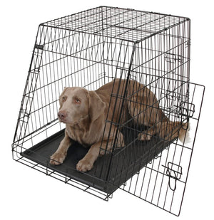 Hundebox aus Stahl, klappbar, abgeschrägt – 92x63x74 cm – Kerbl