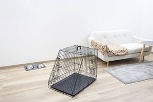 Hundebox aus Stahl, zusammenklappbar, schräg – 76x54x64cm – Kerbl