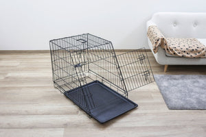 Hundebox aus Stahl, zusammenklappbar, abgeschrägt – 63x48x57cm – Kerbl